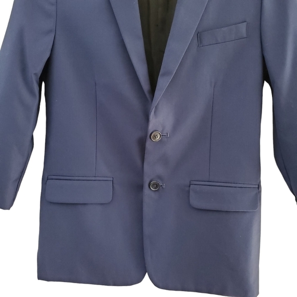 Calvin Klein Navy Blue Regular Fit Two Button Blazer Size 12 - Picture 4 of 10